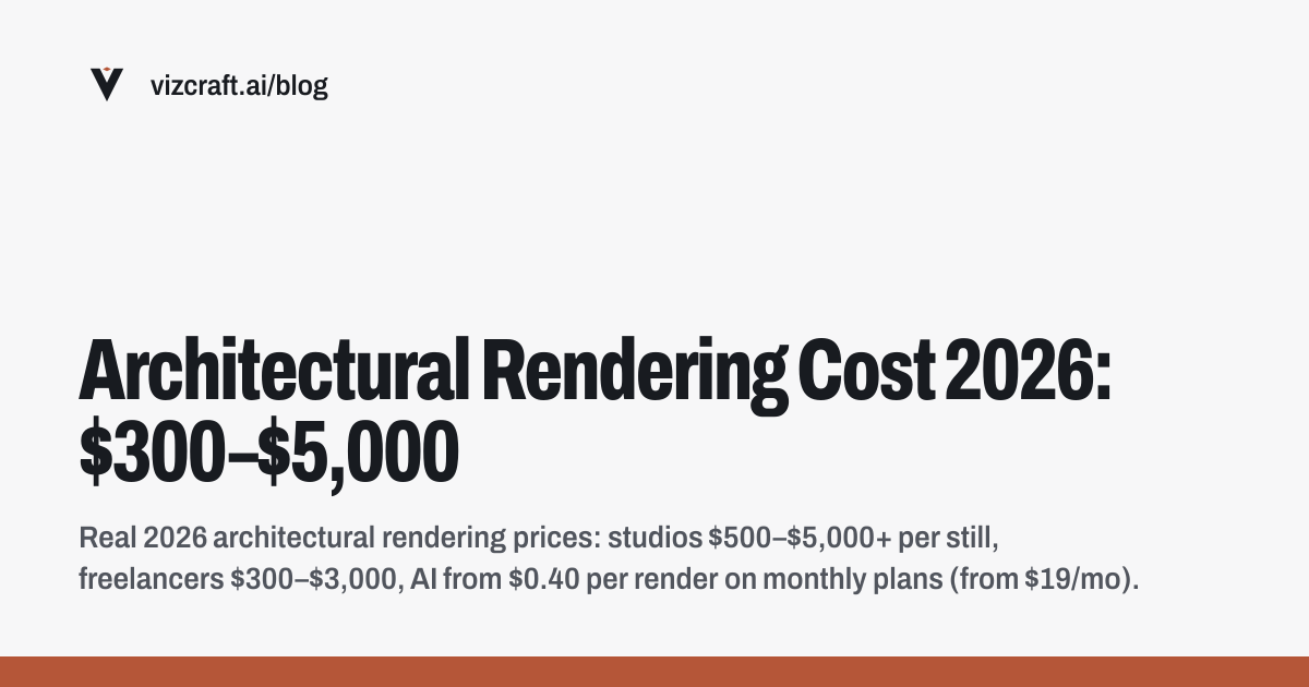 Architectural Rendering Cost 2026: Average Prices, Fees & AI Rates